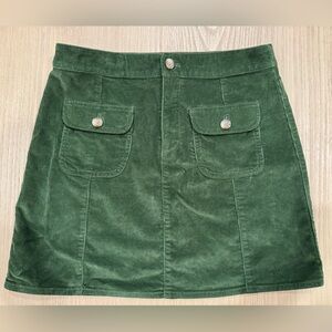 J. Crew Olive Corduroy Skirt